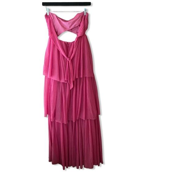 For Love And Lemons X REVOLVE Juni Maxi Dress in Pink sparkle strapless XS - Picture 9 of 12